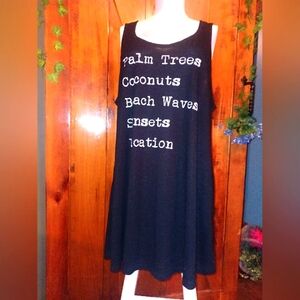 Xhilaration (Swim-suit Cover) Black Sleeveless Graphic Long Top